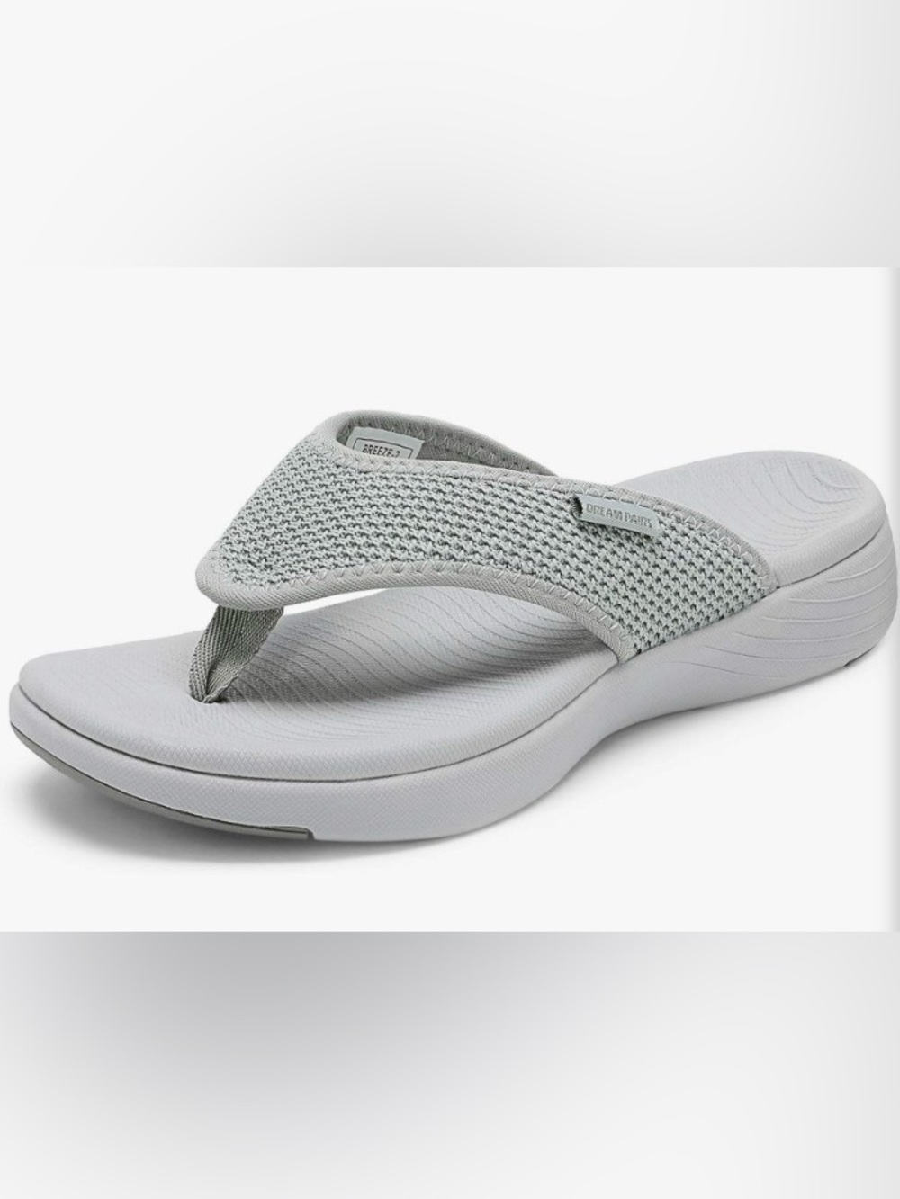 DREAM PAIRS Women's S/9 Arch Support Soft Cushion Flip Flops Thong Sandals gray